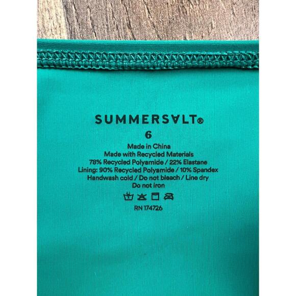Summersalt Ruched High Leg High Rise Bottom & Sidestroke Bikini Top Size 6 Green - Picture 8 of 8